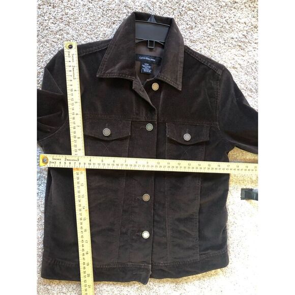 Calvin Klein Jeans Women’s Corduroy Brown Button Up Jean Collared Jacket Size S - Picture 8 of 8